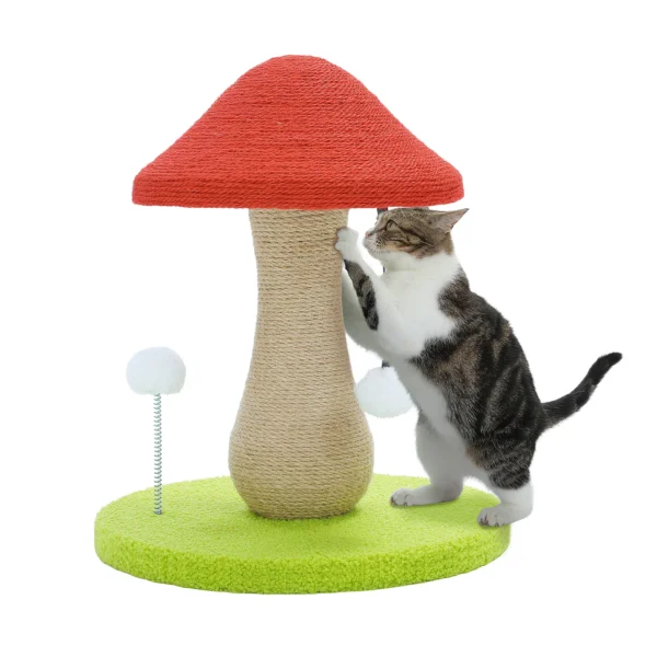 Mushroom Cat Scratching Post 100% Sisal Covered