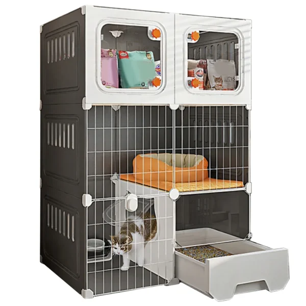 Household Indoor Cage with Cat Bed