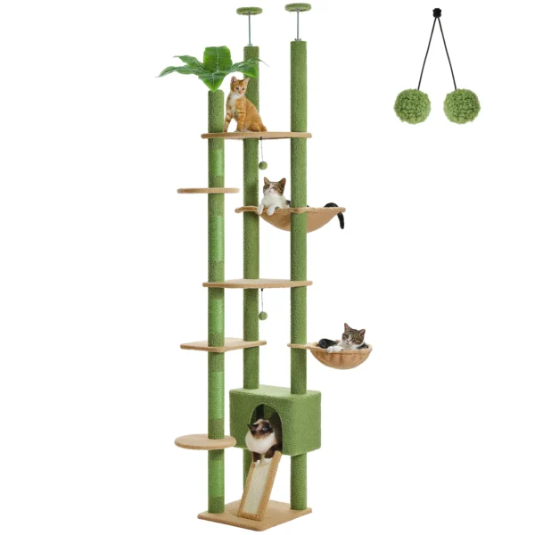 Cactus Cat Tree Floor to Ceiling Cat Tower